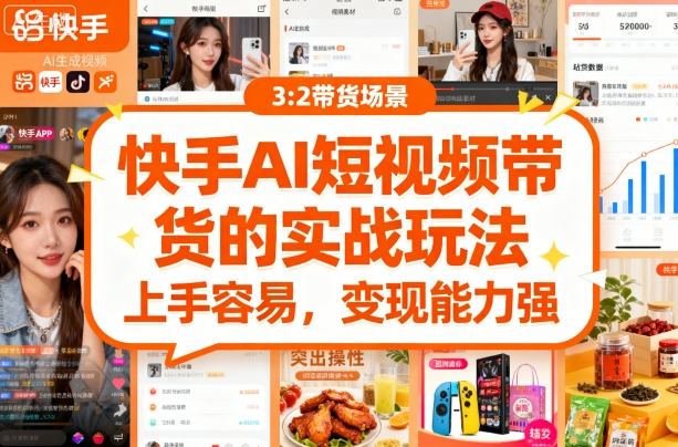 快手ai短视频带货的实战玩法，上手容易，变现能力强-副业宝典