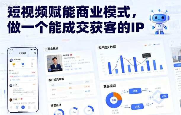 短视频赋能商业模式，做一个能成交获客的IP-副业宝典