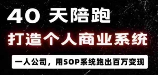 40天陪跑打造个人商业系统，一人公司，用SOP系统跑出百W变现-副业宝典