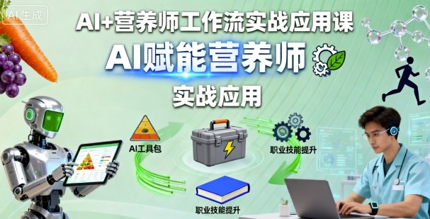AI+营养师工作流实战应用课，AI赋能营养师-副业宝典