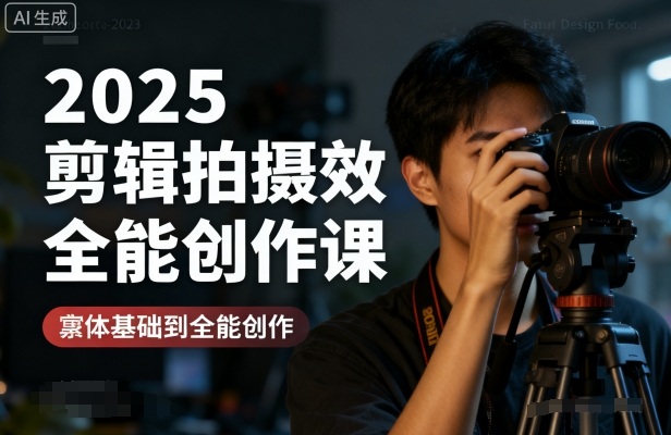2025剪辑拍摄特效全能创作课，零基础到全能创作-副业宝典