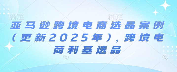 亚马逊跨境电商选品案例(更新2025年10月)，跨境电商利基选品-副业宝典