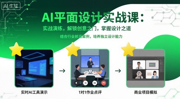 AI平面设计实战课，实战演练，解锁创意之门，掌握设计之道-副业宝典