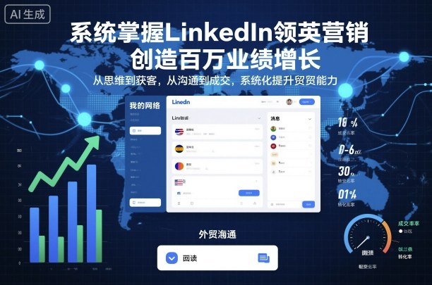 系统掌握LinkedIn领英营销，创造百万业绩增长，从思维到获客，从沟通到成交，系统化提升外贸能力-副业宝典