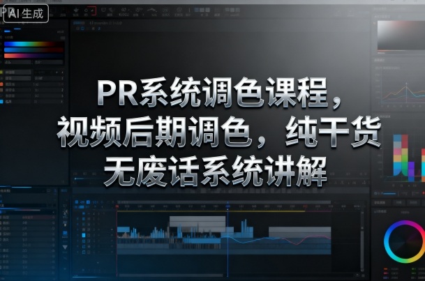PR系统调色课程，视频后期调色，纯干货无废话系统讲解-副业宝典
