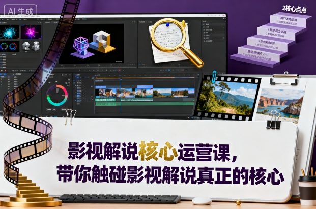 影视解说核心运营课，带你触碰影视解说真正的核心-副业宝典