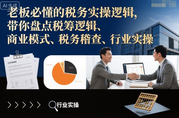 老板必懂的税务实操逻辑，带你盘点税筹逻辑、商业模式、税务稽查、行业实操-副业宝典
