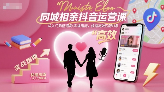 同城相亲抖音运营课，从入门到精通的实战指南，快速高效匹配对象-副业宝典
