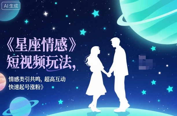 星座情感短视频玩法，情感类引共鸣，超高互动，快速起号涨粉-副业宝典