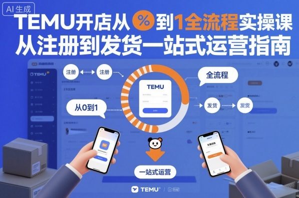 TEMU开店从0到1全流程实操课，从注册到发货一站式运营指南-副业宝典