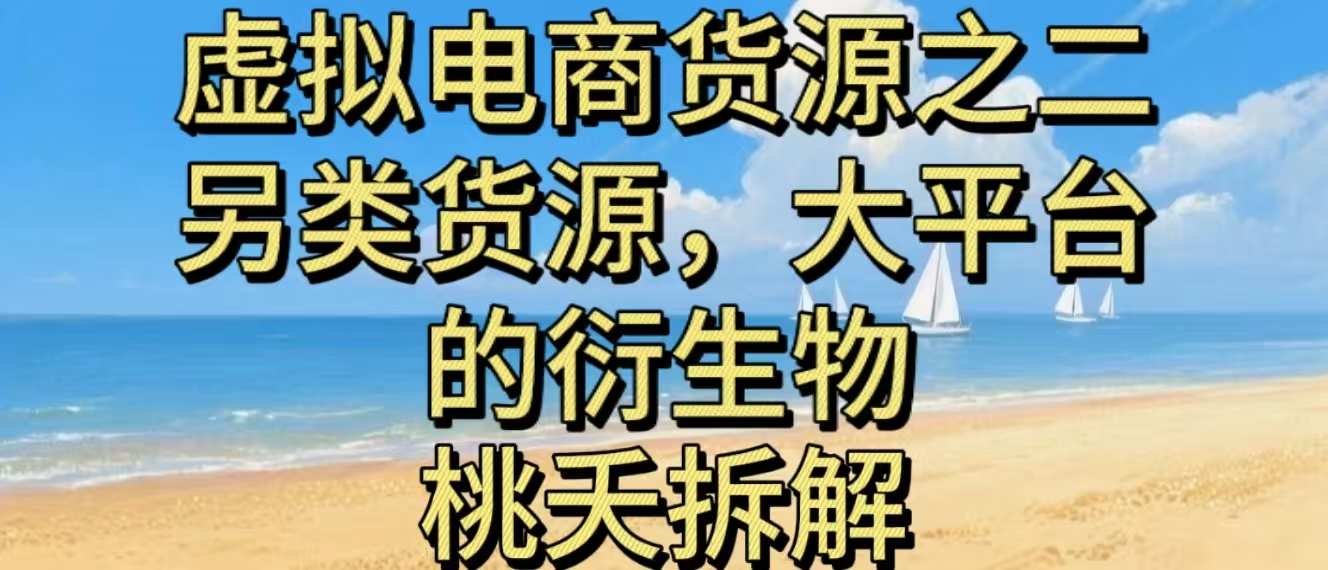 虚拟电商之二—另类的货源，大平台的衍生物-副业宝典