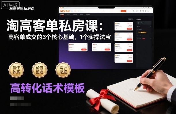 淘高客单私房课：高客单成交的3个核心基础，1个实操法宝-副业宝典
