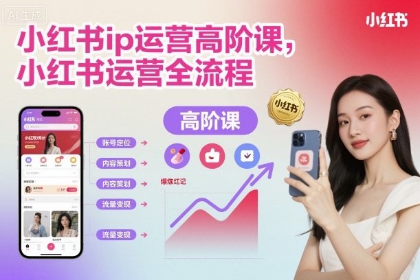 小红书ip运营高阶课，小红书运营全流程-副业宝典
