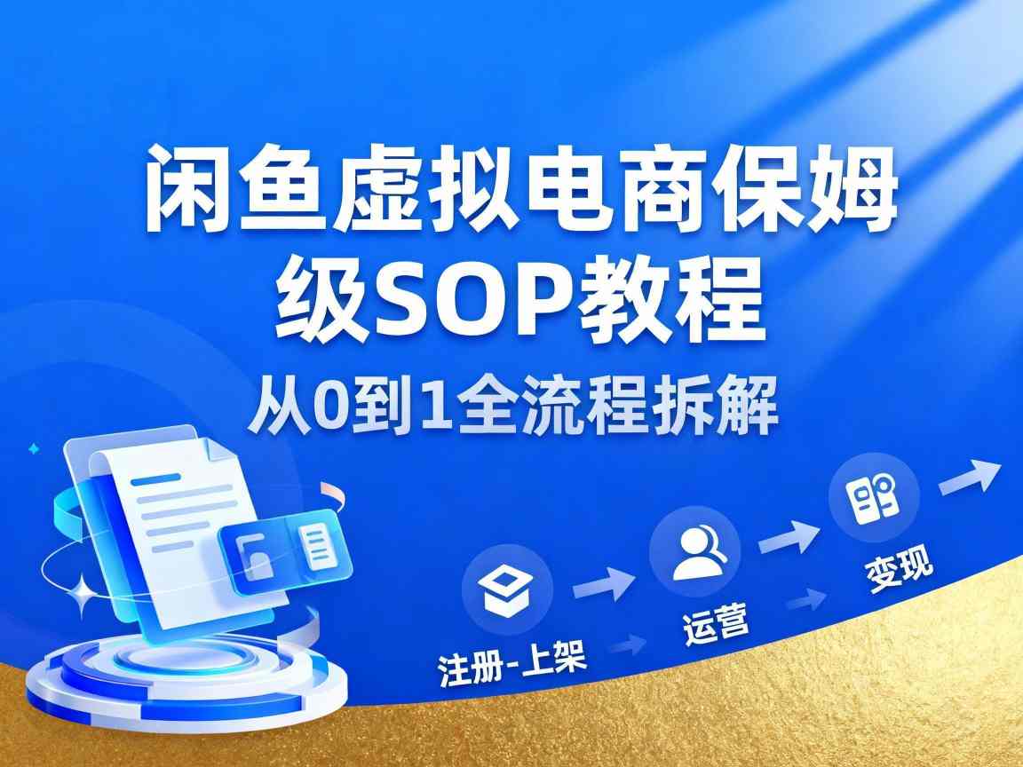 闲鱼虚拟电商，月入轻松过1W，保姆级SOP教程-副业宝典