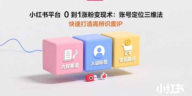 小红书平台0到1涨粉变现术：账号定位三维法，快速打造高辨识度IP-副业宝典