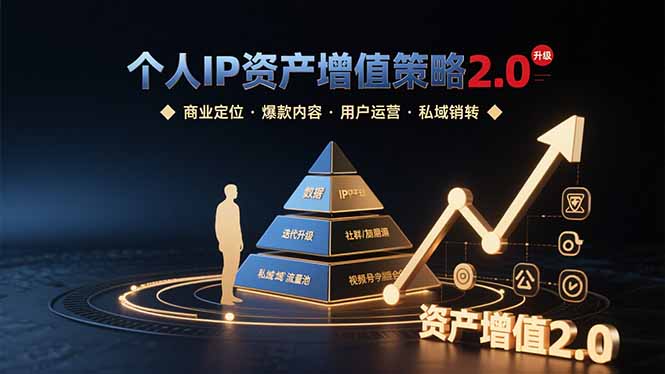 个人IP资产增值策略2.0 拆解商业定位/爆款内容/用户运营/私域销转四大模块-副业宝典