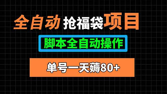 全自动抢福袋项目，单号一天80+脚本全自动操作-副业宝典