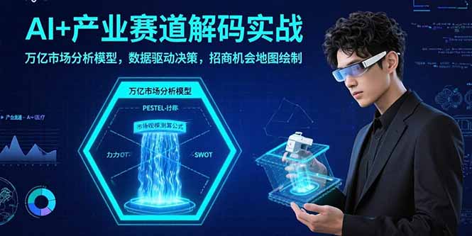 AI+产业赛道解码实战：万亿市场分析模型，数据驱动决策，招商机会地图绘制-副业宝典