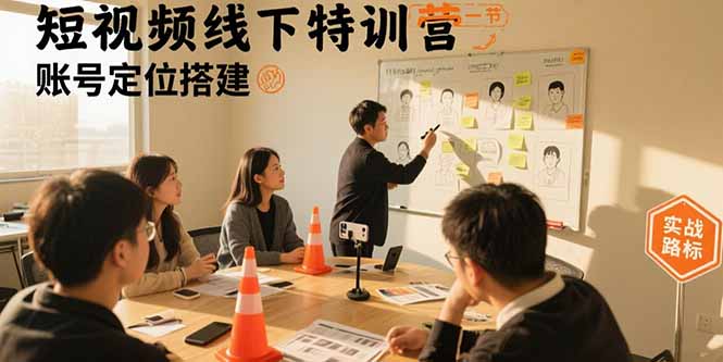 短视频线下特训营：账号定位搭建/口播号拍摄剪辑/直播间流量入口/变现实战-副业宝典