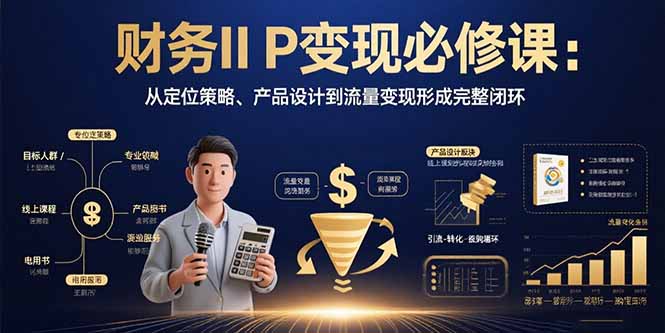 财务IP变现必修课：从定位策略、产品设计到流量变现形成完整闭环-副业宝典