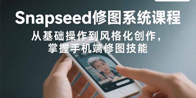 Snapseed修图系统课程：从基础操作到风格化创作，掌握手机端修图技能-副业宝典