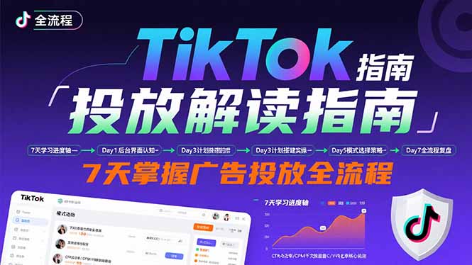 TikTok投放解读指南：后台操作/计划建立/模式选择，7天掌握广告投放全流程-副业宝典