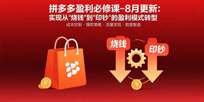 拼多多盈利必修课-8月更新：突破运营瓶颈 实现从烧钱到印钞的盈利模式转型-副业宝典