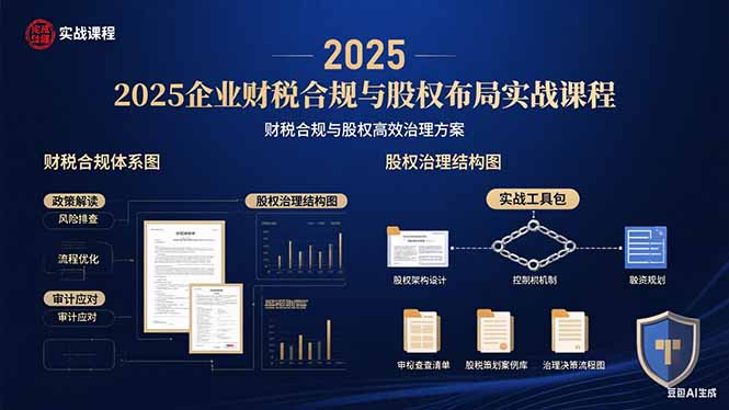 2025企业财税合规与股权布局的实战课程：财税合规与股权高效治理方案-副业宝典
