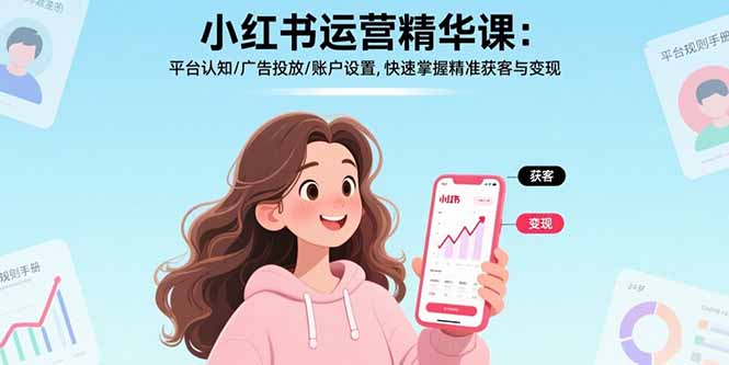 小红书运营精华课：平台认知/广告投放/账户设置,快速掌握精准获客与变现-副业宝典