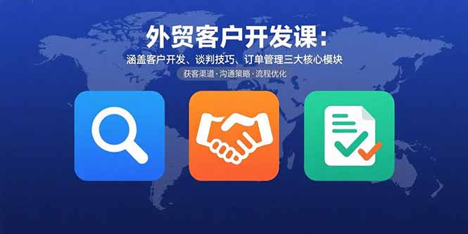 外贸客户开发课：涵盖客户开发、谈判技巧、订单管理三大核心模块-副业宝典