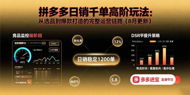 拼多多日销千单高阶玩法：从选品到爆款打造的完整运营链路(8月更新-副业宝典