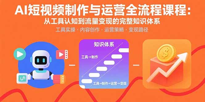 AI短视频制作与运营全流程课程：从工具认知到流量变现的完整知识体系-副业宝典