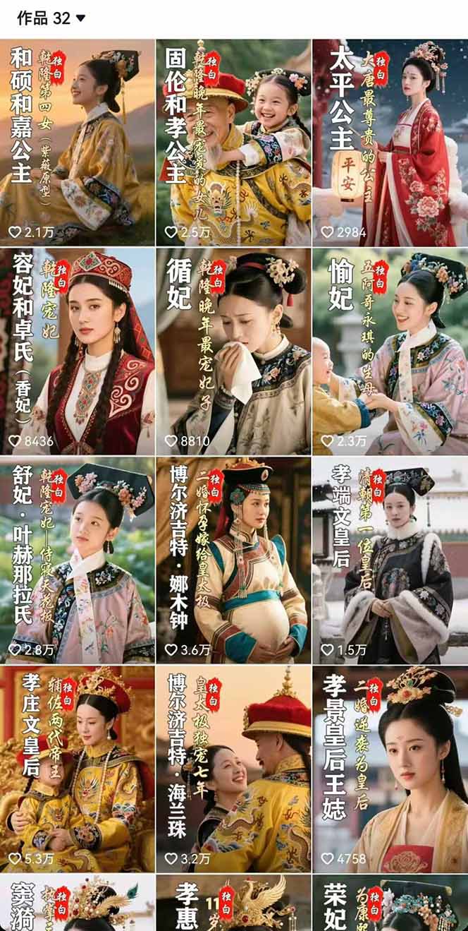 图片[4]-历史女性人物创作课：独白文案+AI克隆+蒙版剪辑，3个月涨粉22w+副业月入3w-副业宝典