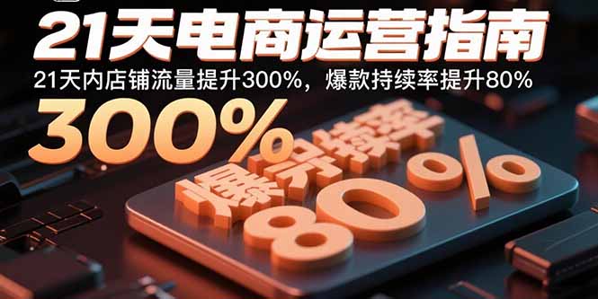 21天电商运营指南：21天内店铺流量提升300%，爆款持续率提升80%-副业宝典