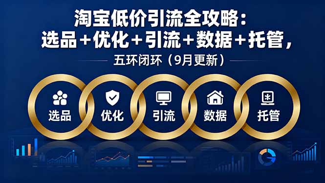淘宝低价引流全攻略：选品＋优化＋引流＋数据＋托管，五环闭环(9月更新-副业宝典