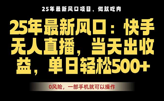 25年最新无人直播玩法，当天秒出单，一部手机就可操作-副业宝典