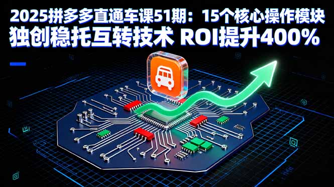 2025拼多多直通车课51期：15个核心操作模块 独创稳托互转技术 ROI提升400%-副业宝典