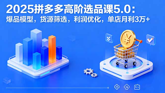 2025拼多多高阶选品课5.0：爆品模型，货源筛选，利润优化，单店月利3万+-副业宝典
