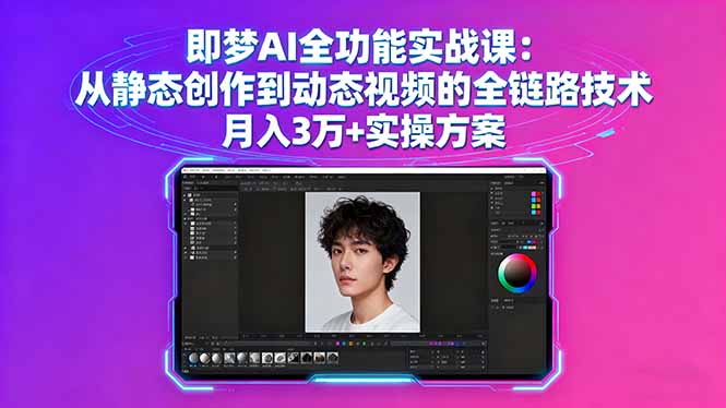即梦AI全功能实战课：从静态创作到动态视频的全链路技术 月入3万+实操方案-副业宝典