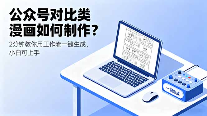 公众号对比类漫画如何制作？2分钟教你用工作流一键生成，小白可上手-副业宝典