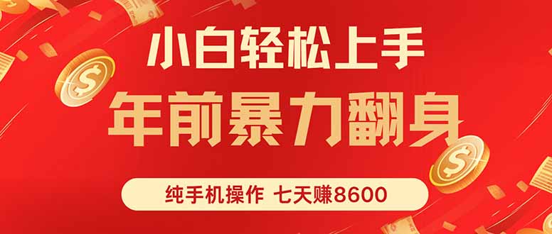 七天狂赚8600，小白纯手机操作，日入1000+-副业宝典