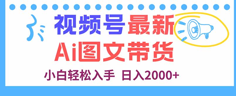 视频号最新AI图文带货，每天几分钟，小白轻松入手，日入2000+-副业宝典