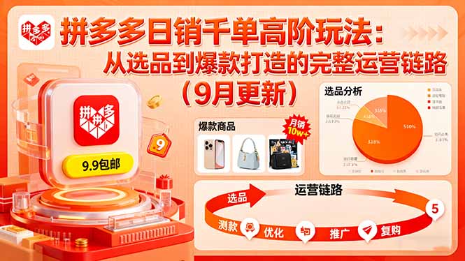 拼多多日销千单高阶玩法：从选品到爆款打造的完整运营链路(9月更新-副业宝典