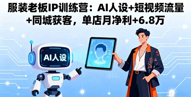 服装老板IP训练营：AI人设+短视频流量+同城获客，单店月净利+6.8万-副业宝典