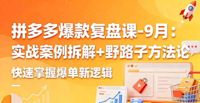 拼多多爆款复盘课-9月：实战案例拆解+野路子方法论，快速掌握爆单新逻辑-副业宝典