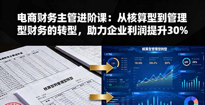 电商财务主管进阶课：从核算型到管理型财务的转型，助力企业利润提升30%-副业宝典