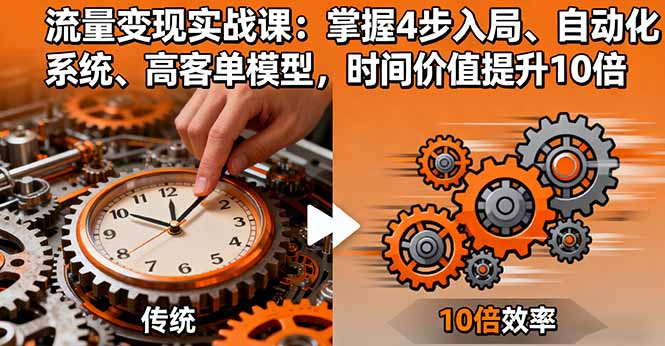 流量变现实战课：掌握4步入局、自动化系统、高客单模型，时间价值提升10倍-副业宝典