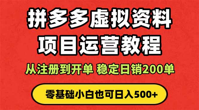 拼多多开店运营课程： 蓝海变现玩法，轻松实现睡后收入 零基础小白也可…-副业宝典