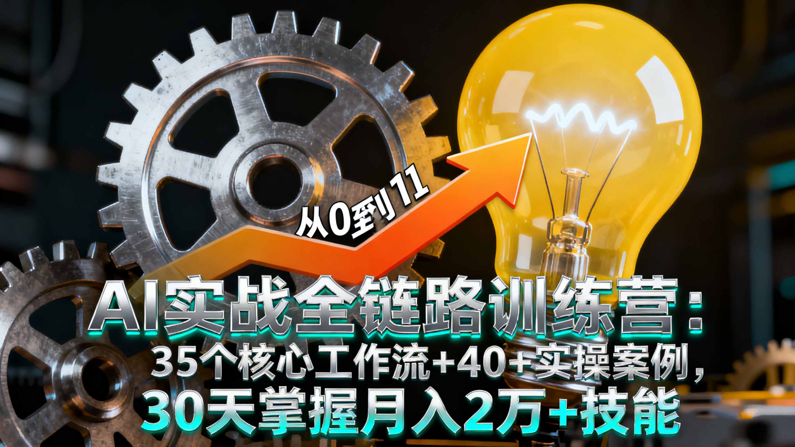 AI实战全链路训练营：35个核心工作流+40+实操案例，30天掌握月入2万+技能-副业宝典