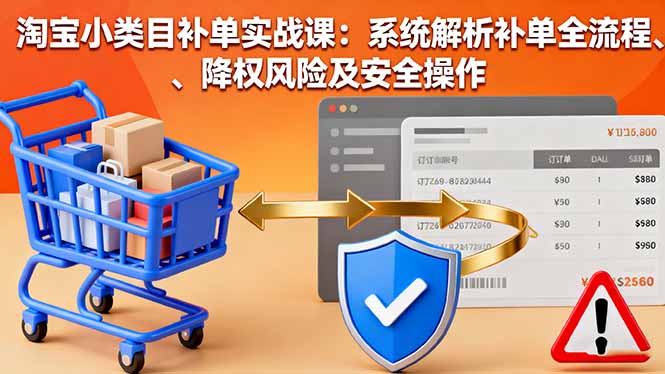 淘宝小类目补单实战课：系统解析补单全流程、降权风险及安全操作-副业宝典